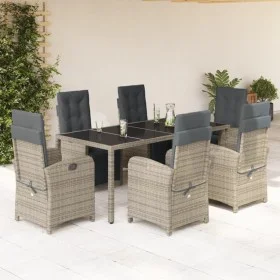 Garden dining set 7 pieces and gray synthetic rattan cushions by , Garden sets - Ref: Foro24-3212466, Price: 952,04 €, Discou...