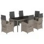 Garten-Essgruppe 7-teilig und graue synthetische Rattankissen von , Gartensets - Ref: Foro24-3212466, Preis: 926,01 €, Rabatt: %