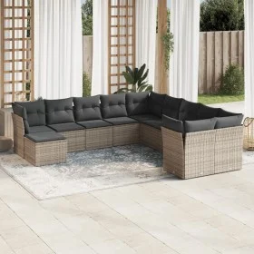 11-piece garden sofa set and gray synthetic rattan cushions by , Garden sets - Ref: Foro24-3250449, Price: 642,43 €, Discount: %