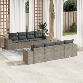 9-teiliges Gartenmöbel-Set und graue synthetische Rattankissen von , Gartensets - Ref: Foro24-3257698, Preis: 571,01 €, Rabat...