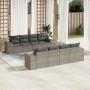 Set de muebles de jardín 9 pzas y cojines ratán sintético gris de , Conjuntos de jardín - Ref: Foro24-3257698, Precio: 571,65 €