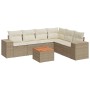 7-piece garden sofa set and beige synthetic rattan cushions by , Garden sets - Ref: Foro24-3257794, Price: 493,72 €, Discount: %