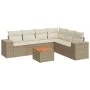 7-teiliges Gartensofa-Set und beigefarbene synthetische Rattankissen von , Gartensets - Ref: Foro24-3257794, Preis: 520,45 €,...