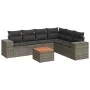 7-piece garden sofa set with gray PE rattan cushions by , Garden sets - Ref: Foro24-3257796, Price: 443,21 €, Discount: %