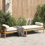 Garden bench with black acacia synthetic rattan cushion by , garden benches - Ref: Foro24-366299, Price: 173,84 €, Discount: %