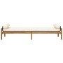 Garden bench with black acacia synthetic rattan cushion by , garden benches - Ref: Foro24-366299, Price: 173,84 €, Discount: %