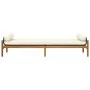 Garden bench with black acacia synthetic rattan cushion by , garden benches - Ref: Foro24-366299, Price: 198,11 €, Discount: %