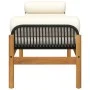 Garden bench with black acacia synthetic rattan cushion by , garden benches - Ref: Foro24-366299, Price: 198,11 €, Discount: %