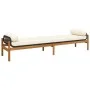 Garden bench with black acacia synthetic rattan cushion by , garden benches - Ref: Foro24-366299, Price: 198,11 €, Discount: %