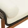 Garden bench with black acacia synthetic rattan cushion by , garden benches - Ref: Foro24-366299, Price: 198,11 €, Discount: %