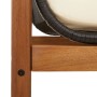 Garden bench with black acacia synthetic rattan cushion by , garden benches - Ref: Foro24-366299, Price: 173,84 €, Discount: %