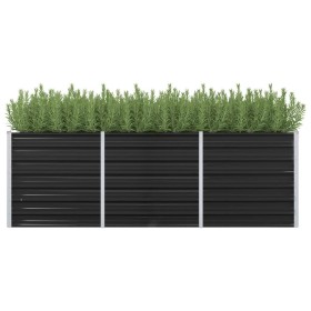 Anthracite gray galvanized steel flower bed 240x80x77 cm by vidaXL, Pots and planters - Ref: Foro24-45726, Price: 99,01 €, Di...