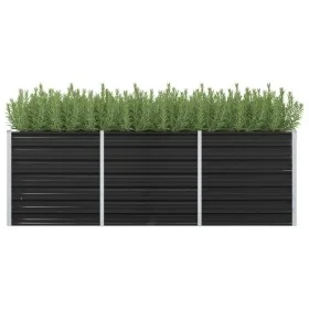 Anthracite gray galvanized steel flower bed 240x80x77 cm by vidaXL, Pots and planters - Ref: Foro24-45726, Price: 129,75 €, D...