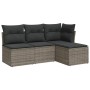 4-piece garden sofa set and gray synthetic rattan cushions by , Garden sets - Ref: Foro24-3249339, Price: 230,69 €, Discount: %