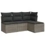 4-piece garden sofa set and gray synthetic rattan cushions by , Garden sets - Ref: Foro24-3249339, Price: 227,53 €, Discount: %