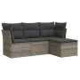 4-piece garden sofa set and gray synthetic rattan cushions by , Garden sets - Ref: Foro24-3249379, Price: 242,01 €, Discount: %