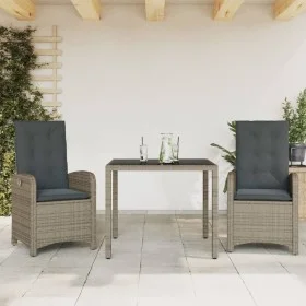 3-piece garden dining set with gray synthetic rattan cushions by , Garden sets - Ref: Foro24-3212212, Price: 337,54 €, Discou...