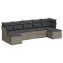 7-piece garden sofa set with gray PE rattan cushions by , Garden sets - Ref: Foro24-3249869, Price: 386,30 €, Discount: %