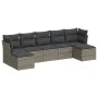 7-piece garden sofa set with gray PE rattan cushions by , Garden sets - Ref: Foro24-3249869, Price: 393,79 €, Discount: %