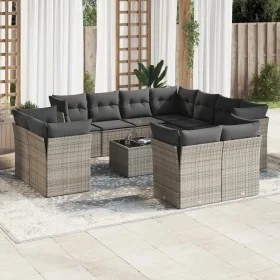 12-teiliges Gartensofa-Set mit grauen synthetischen Rattankissen von , Gartensets - Ref: Foro24-3250359, Preis: 801,24 €, Rab...