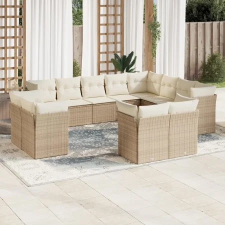 Set de sofás de jardín 12 pzas y cojines ratán sintético marrón de , Conjuntos de jardín - Ref: Foro24-3250367, Precio: 868,7...