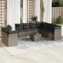 10-piece garden sofa set with gray synthetic rattan cushions by , Garden sets - Ref: Foro24-3249689, Price: 616,47 €, Discoun...