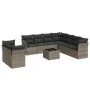 10-piece garden sofa set with gray synthetic rattan cushions by , Garden sets - Ref: Foro24-3249689, Price: 616,47 €, Discoun...