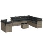 Set de sofás de jardín 10 pzas con cojines ratán sintético gris de , Conjuntos de jardín - Ref: Foro24-3249689, Precio: 654,1...
