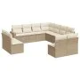 11-teiliges Gartensofa-Set mit beigen synthetischen Rattankissen von , Modulare Sofas für den Außenbereich - Ref: Foro24-3251...
