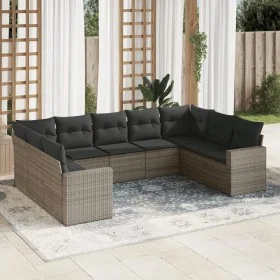 9-piece garden furniture set and gray synthetic rattan cushions by , Modular outdoor sofas - Ref: Foro24-3251737, Price: 566,...