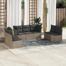 7-piece garden sofa set with gray PE rattan cushions by , Garden sets - Ref: Foro24-3249249, Price: 409,56 €, Discount: %