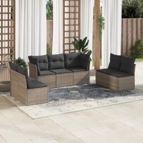 7-teiliges Gartensofa-Set mit grauen PE-Rattan-Kissen von , Gartensets - Ref: Foro24-3249249, Preis: 415,03 €, Rabatt: %
