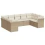 9-teiliges Gartensofa-Set mit beigen synthetischen Rattankissen von , Gartensets - Ref: Foro24-3249967, Preis: 606,88 €, Raba...