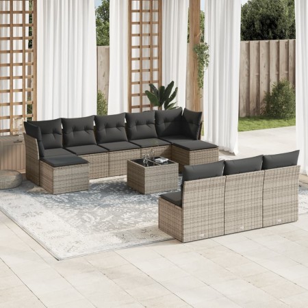 11-piece garden sofa set and gray synthetic rattan cushions by , Garden sets - Ref: Foro24-3250139, Price: 579,57 €, Discount: %