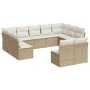11-piece garden sofa set with beige synthetic rattan cushions by , Garden sets - Ref: Foro24-3250187, Price: 673,12 €, Discou...