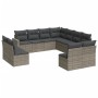 11-teiliges Gartensofa-Set und graue synthetische Rattankissen von , Modulare Sofas für den Außenbereich - Ref: Foro24-325146...