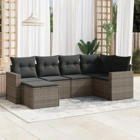 6-piece garden furniture set and gray synthetic rattan cushions by , Modular outdoor sofas - Ref: Foro24-3251597, Price: 382,...