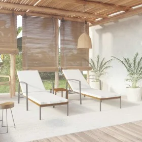 Sun loungers with table 2 units brown synthetic rattan by , Loungers - Ref: Foro24-317642, Price: 204,02 €, Discount: %