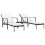 Sun loungers with table 2 units brown synthetic rattan by , Loungers - Ref: Foro24-317642, Price: 196,32 €, Discount: %