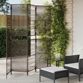 Biombo de 4 paneles ratán sintético marrón by , Room dividers - Ref: Foro24-365393, Price: 119,80 €, Discount: %