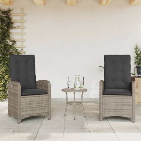 Sillones reclinable jardín y cojines 2 uds ratán sintético gris by , Garden chairs - Ref: Foro24-365171, Price: 211,76 €, Dis...