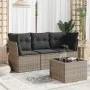 Set de sofás de jardín 4 pzas y cojines ratán sintético gris by , Garden sets - Ref: Foro24-3249059, Price: 241,33 €, Discoun...