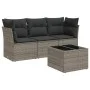 Set de sofás de jardín 4 pzas y cojines ratán sintético gris by , Garden sets - Ref: Foro24-3249059, Price: 241,33 €, Discoun...