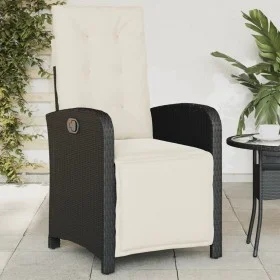 Gartenliege mit schwarzem PE-Rattan-Fußhocker von , Gartenstühle - Ref: Foro24-365184, Preis: 145,87 €, Rabatt: %