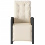 Sillón reclinable de jardín con reposapiés ratán PE negro by , Garden chairs - Ref: Foro24-365184, Price: 126,03 €, Discount: %