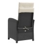 Sillón reclinable de jardín con reposapiés ratán PE negro by , Garden chairs - Ref: Foro24-365184, Price: 126,03 €, Discount: %