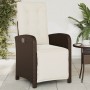 Sillón reclinable de jardín con reposapiés ratán PE marrón by , Garden chairs - Ref: Foro24-365186, Price: 151,63 €, Discount: %