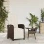 Gartenliege mit Fußstütze aus braunem PE-Rattan von , Gartenstühle - Ref: Foro24-365186, Preis: 148,43 €, Rabatt: %