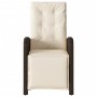 Sillón reclinable de jardín con reposapiés ratán PE marrón by , Garden chairs - Ref: Foro24-365186, Price: 151,63 €, Discount: %