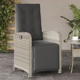 Sillón reclinable de jardín con reposapiés ratán PE gris claro by , Garden chairs - Ref: Foro24-365190, Price: 154,67 €, Disc...